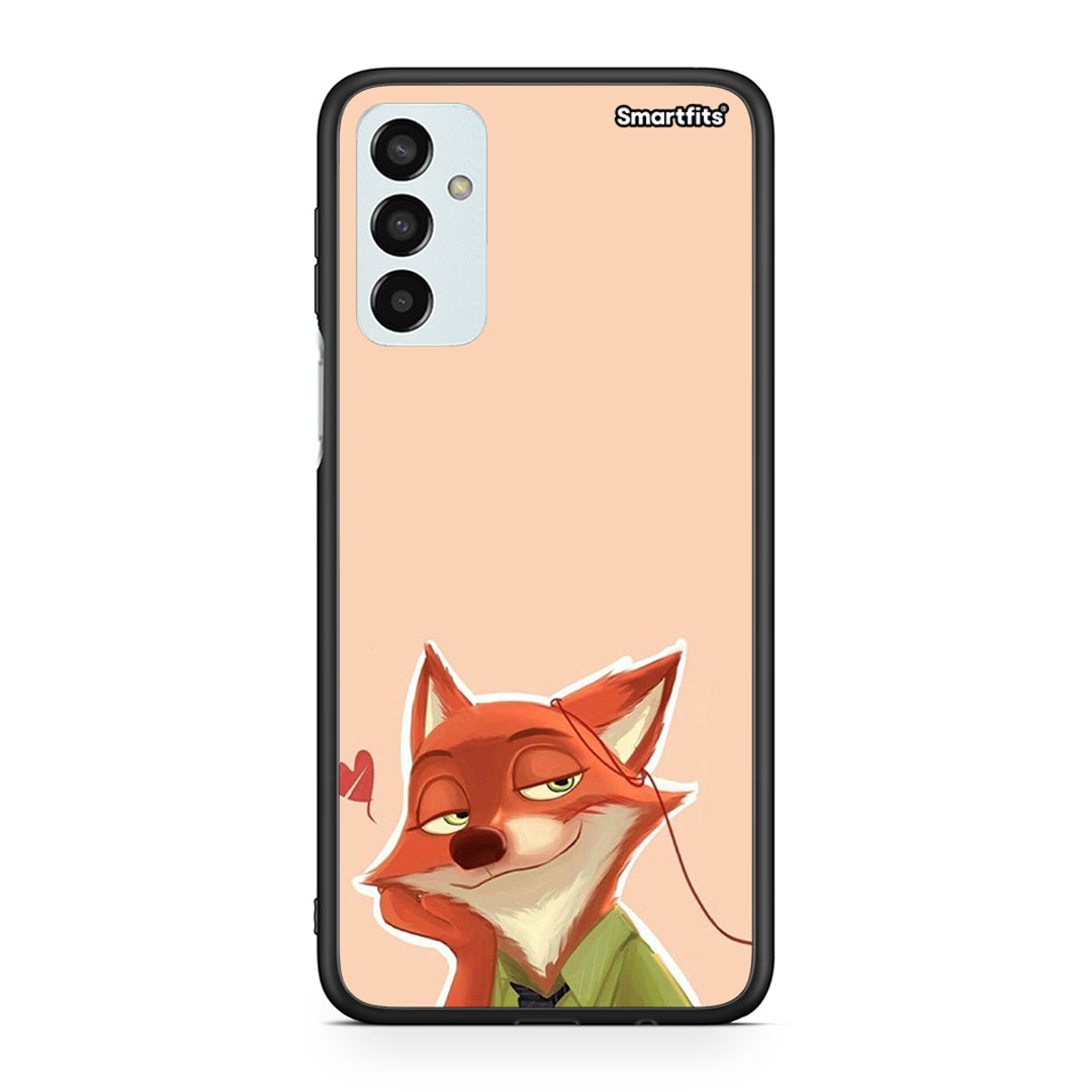 Samsung M23 Nick Wilde And Judy Hopps Love 1 θήκη από τη Smartfits με σχέδιο στο πίσω μέρος και μαύρο περίβλημα | Smartphone case with colorful back and black bezels by Smartfits