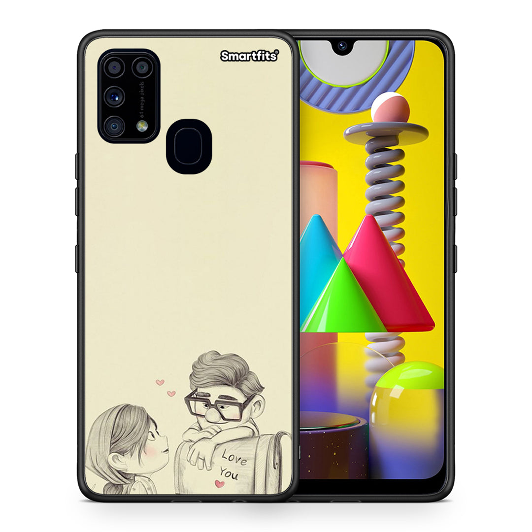 Θήκη Samsung M31 Carl And Ellie από τη Smartfits με σχέδιο στο πίσω μέρος και μαύρο περίβλημα | Samsung M31 Carl And Ellie case with colorful back and black bezels