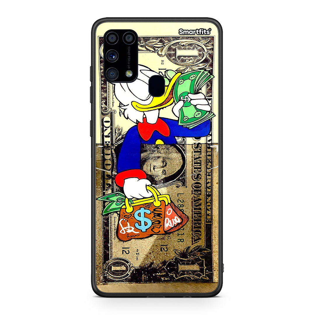 Samsung M31 Duck Money θήκη από τη Smartfits με σχέδιο στο πίσω μέρος και μαύρο περίβλημα | Smartphone case with colorful back and black bezels by Smartfits