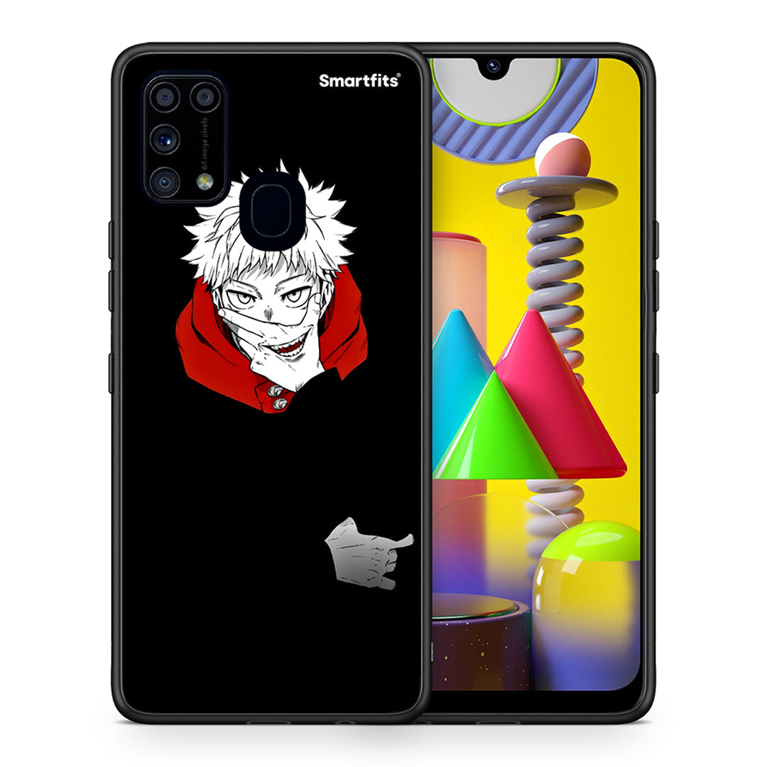 Θήκη Samsung M31 Itadori Anime από τη Smartfits με σχέδιο στο πίσω μέρος και μαύρο περίβλημα | Samsung M31 Itadori Anime case with colorful back and black bezels