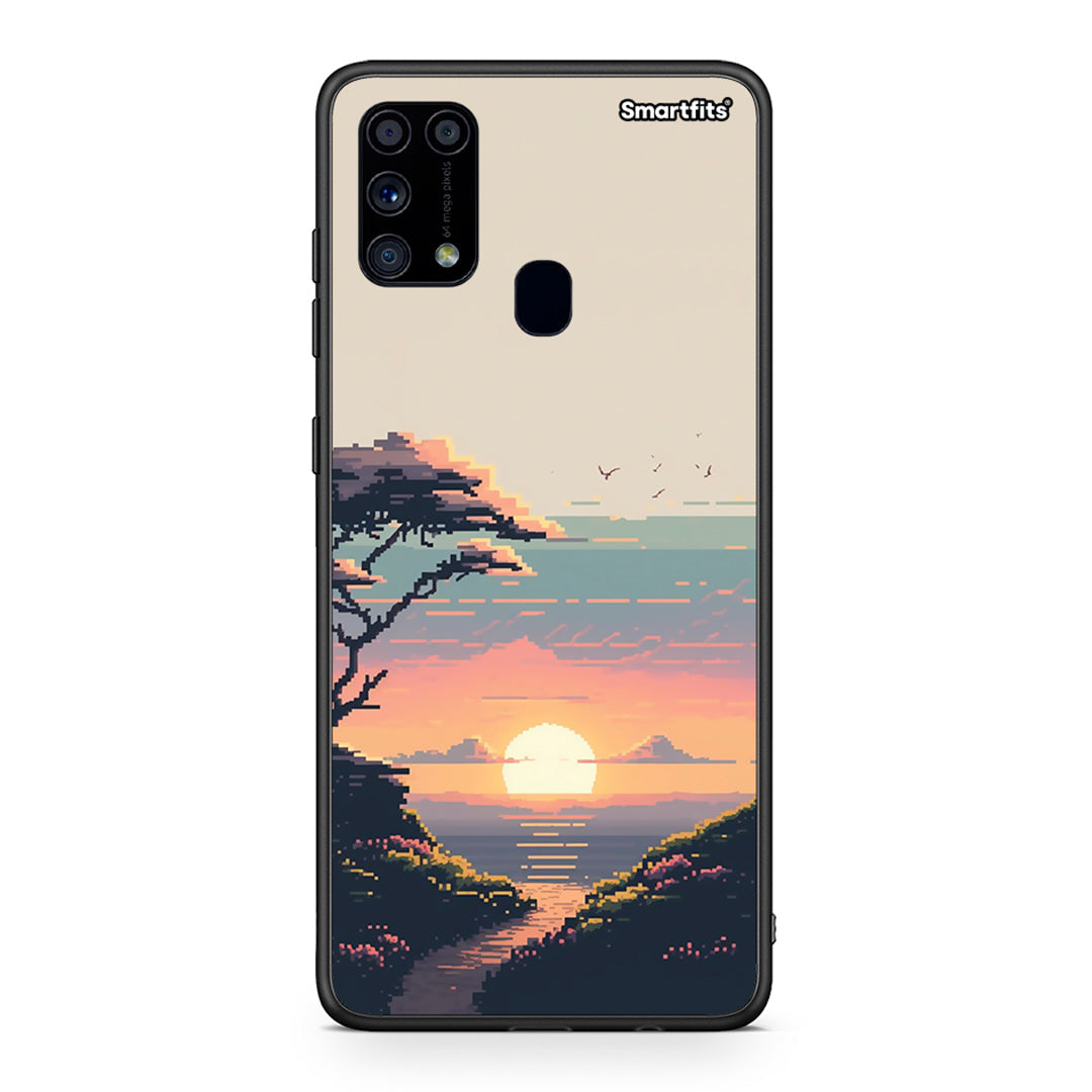 Samsung M31 Pixel Sunset θήκη από τη Smartfits με σχέδιο στο πίσω μέρος και μαύρο περίβλημα | Smartphone case with colorful back and black bezels by Smartfits