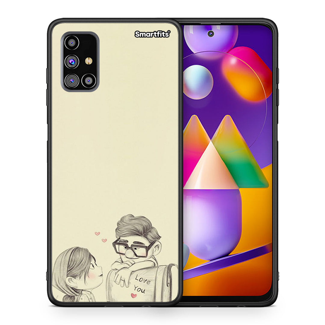 Θήκη Samsung M31s Carl And Ellie από τη Smartfits με σχέδιο στο πίσω μέρος και μαύρο περίβλημα | Samsung M31s Carl And Ellie case with colorful back and black bezels