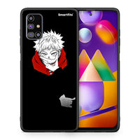 Thumbnail for Θήκη Samsung M31s Itadori Anime από τη Smartfits με σχέδιο στο πίσω μέρος και μαύρο περίβλημα | Samsung M31s Itadori Anime case with colorful back and black bezels