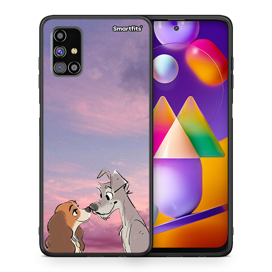 Θήκη Samsung M31s Lady And Tramp από τη Smartfits με σχέδιο στο πίσω μέρος και μαύρο περίβλημα | Samsung M31s Lady And Tramp case with colorful back and black bezels