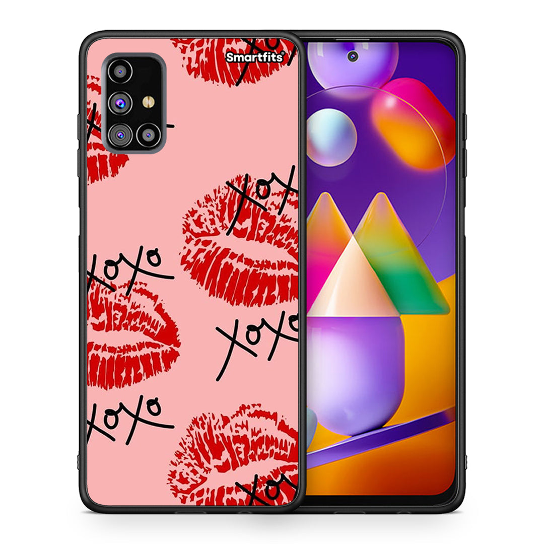 Θήκη Samsung M31s XOXO Lips από τη Smartfits με σχέδιο στο πίσω μέρος και μαύρο περίβλημα | Samsung M31s XOXO Lips case with colorful back and black bezels