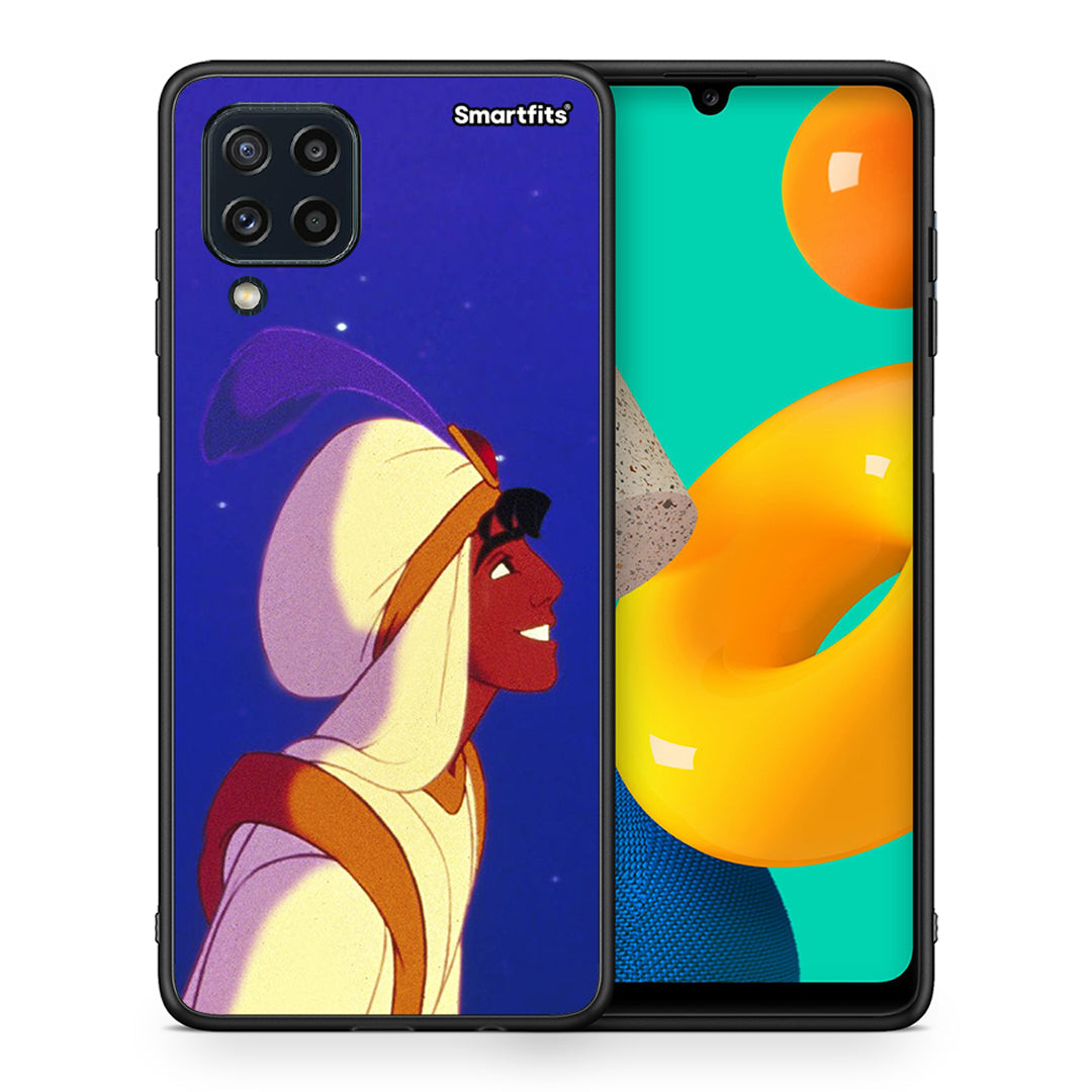 Θήκη Samsung M32 4G Alladin And Jasmine Love 1 από τη Smartfits με σχέδιο στο πίσω μέρος και μαύρο περίβλημα | Samsung M32 4G Alladin And Jasmine Love 1 case with colorful back and black bezels