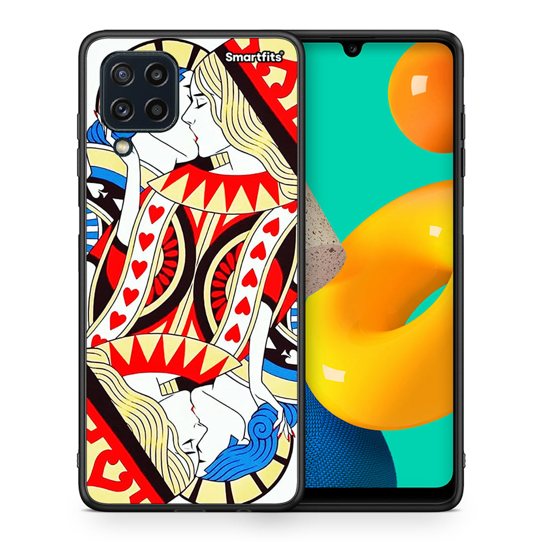 Θήκη Samsung M32 4G Card Love από τη Smartfits με σχέδιο στο πίσω μέρος και μαύρο περίβλημα | Samsung M32 4G Card Love case with colorful back and black bezels