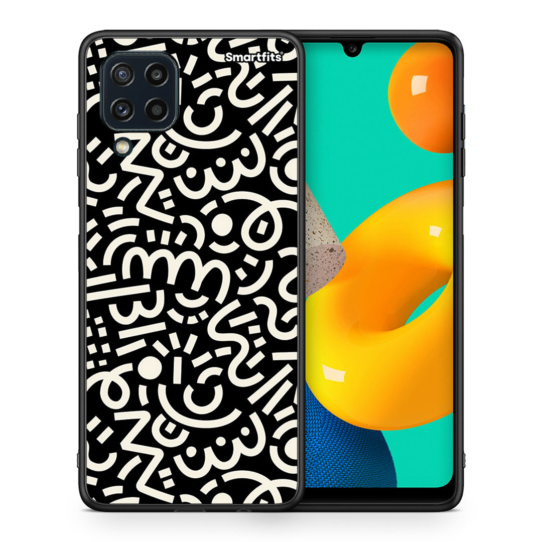 Θήκη Samsung M32 4G Doodle Art από τη Smartfits με σχέδιο στο πίσω μέρος και μαύρο περίβλημα | Samsung M32 4G Doodle Art case with colorful back and black bezels