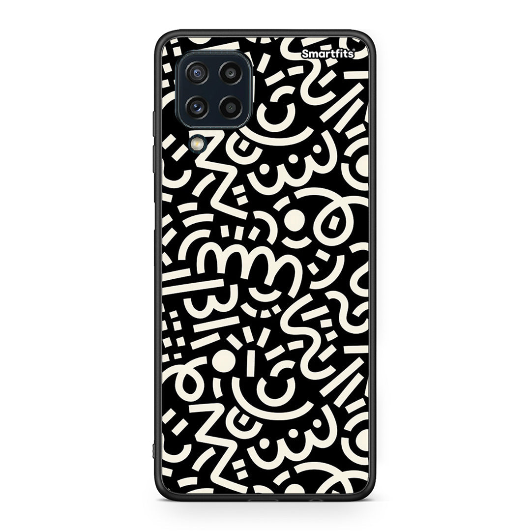 Samsung M32 4G Doodle Art Θήκη από τη Smartfits με σχέδιο στο πίσω μέρος και μαύρο περίβλημα | Smartphone case with colorful back and black bezels by Smartfits