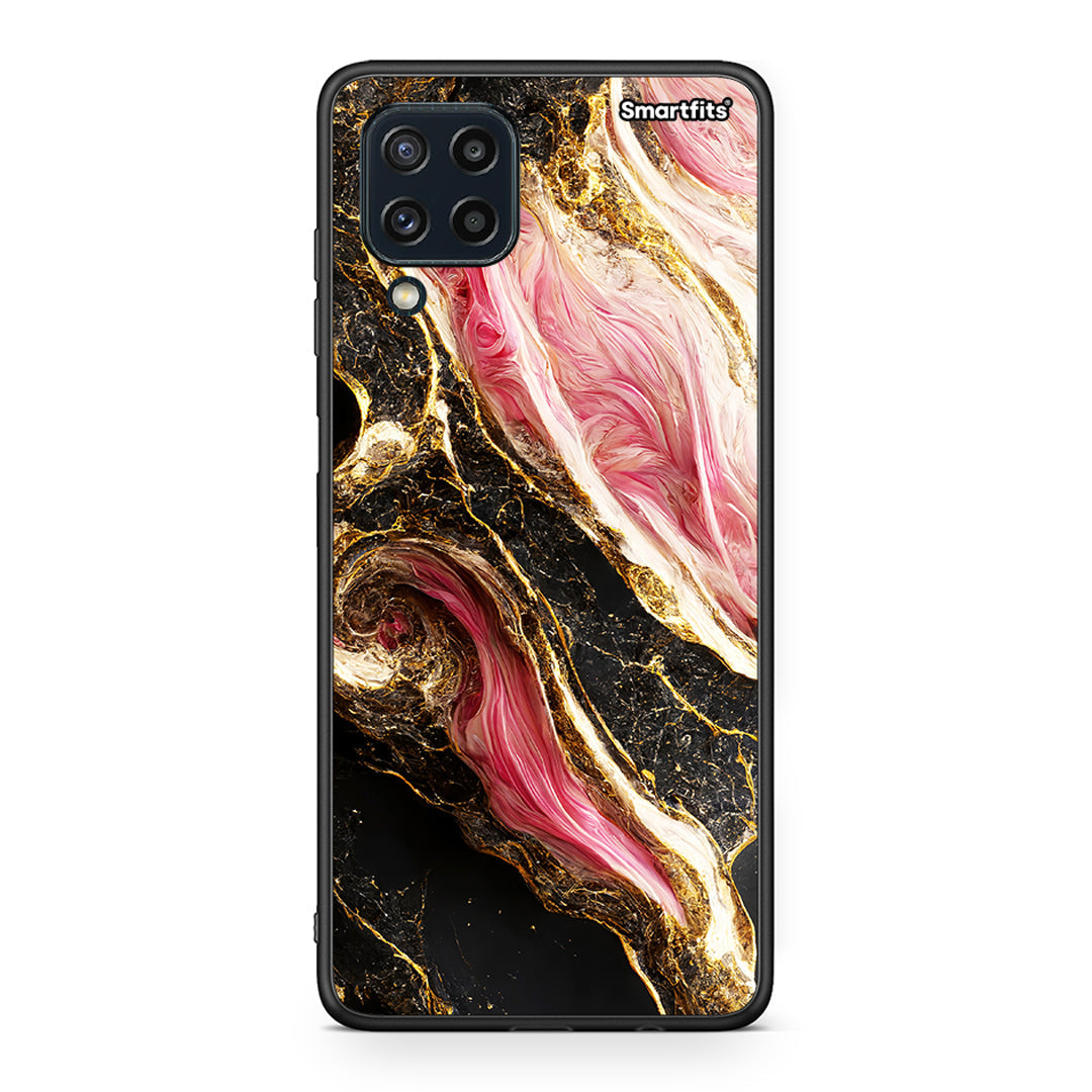 Samsung M32 4G Glamorous Pink Marble θήκη από τη Smartfits με σχέδιο στο πίσω μέρος και μαύρο περίβλημα | Smartphone case with colorful back and black bezels by Smartfits