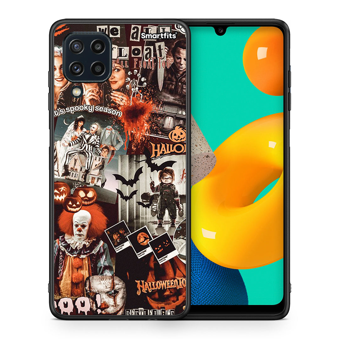 Θήκη Samsung M32 4G Halloween Spooky Season από τη Smartfits με σχέδιο στο πίσω μέρος και μαύρο περίβλημα | Samsung M32 4G Halloween Spooky Season case with colorful back and black bezels