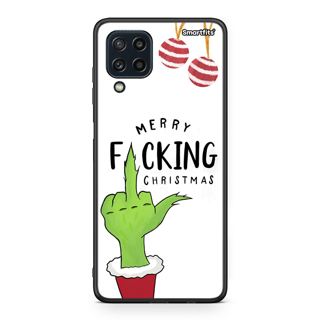 Samsung M32 4G Merry F Xmas θήκη από τη Smartfits με σχέδιο στο πίσω μέρος και μαύρο περίβλημα | Smartphone case with colorful back and black bezels by Smartfits