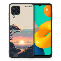 Thumbnail for Θήκη Samsung M32 4G Pixel Sunset από τη Smartfits με σχέδιο στο πίσω μέρος και μαύρο περίβλημα | Samsung M32 4G Pixel Sunset case with colorful back and black bezels