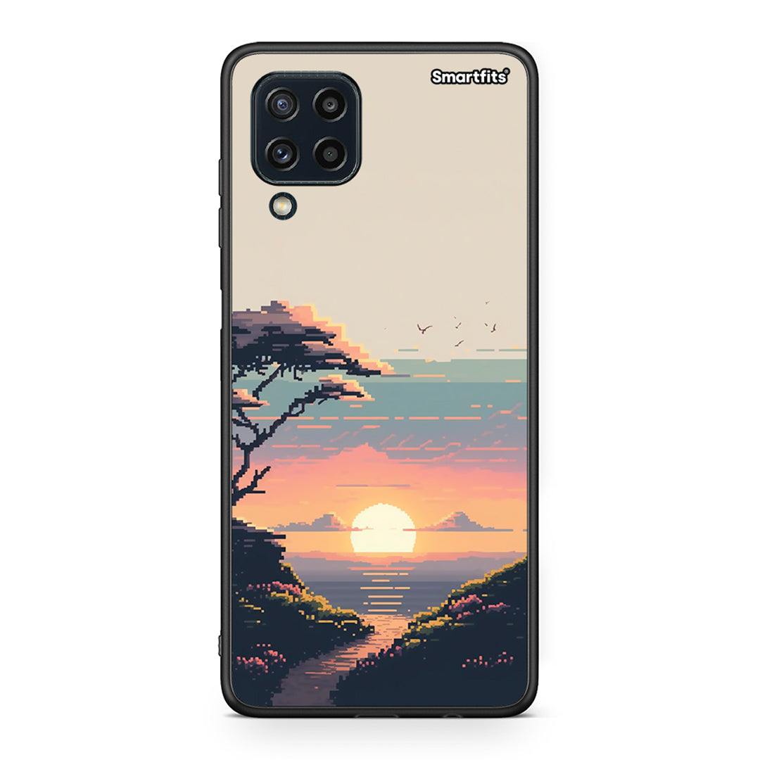 Samsung M32 4G Pixel Sunset Θήκη από τη Smartfits με σχέδιο στο πίσω μέρος και μαύρο περίβλημα | Smartphone case with colorful back and black bezels by Smartfits