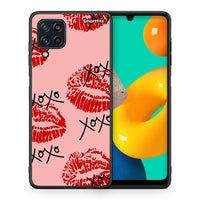 Thumbnail for Θήκη Samsung M32 4G XOXO Lips από τη Smartfits με σχέδιο στο πίσω μέρος και μαύρο περίβλημα | Samsung M32 4G XOXO Lips case with colorful back and black bezels