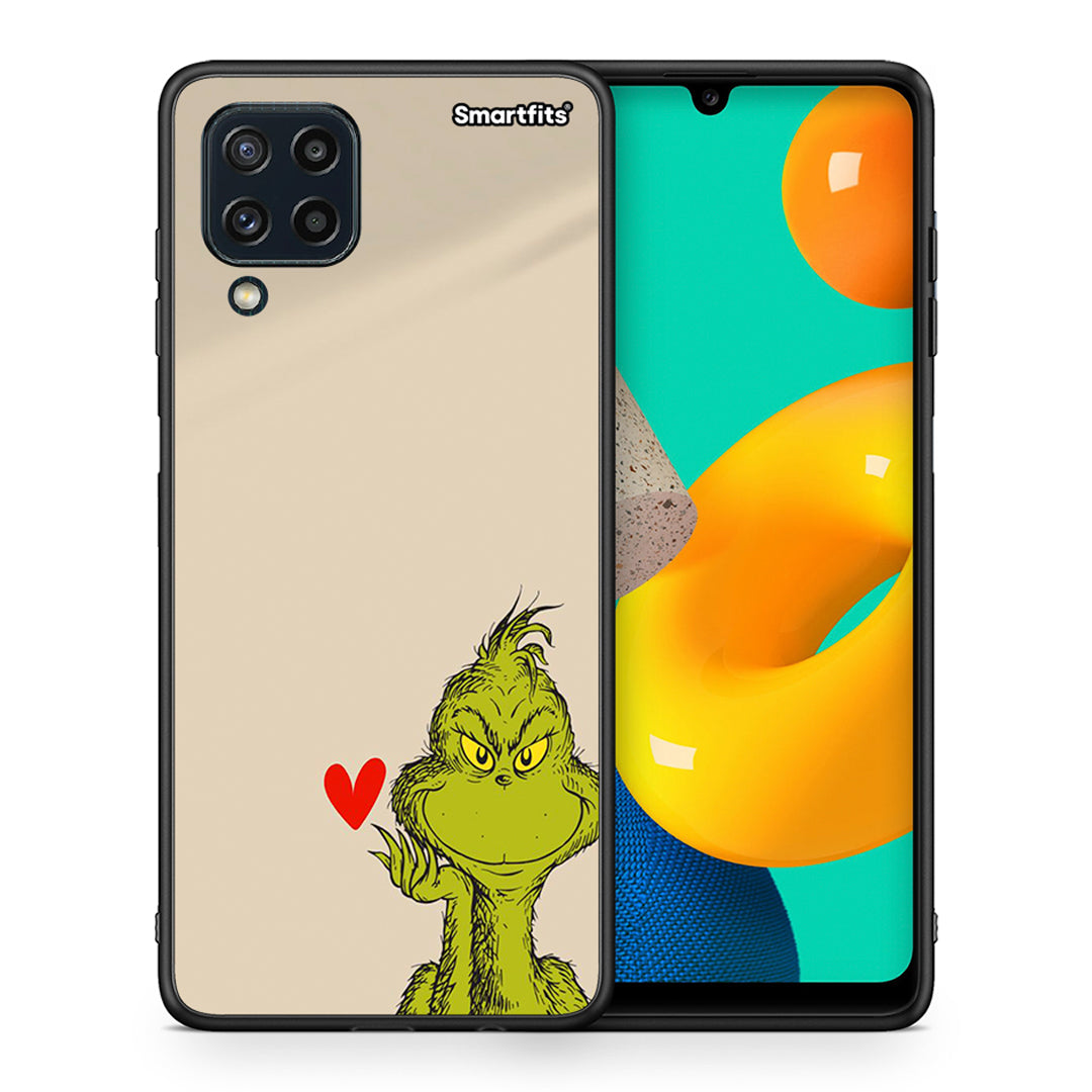 Θήκη Samsung M32 4G Xmas Grinch από τη Smartfits με σχέδιο στο πίσω μέρος και μαύρο περίβλημα | Samsung M32 4G Xmas Grinch case with colorful back and black bezels