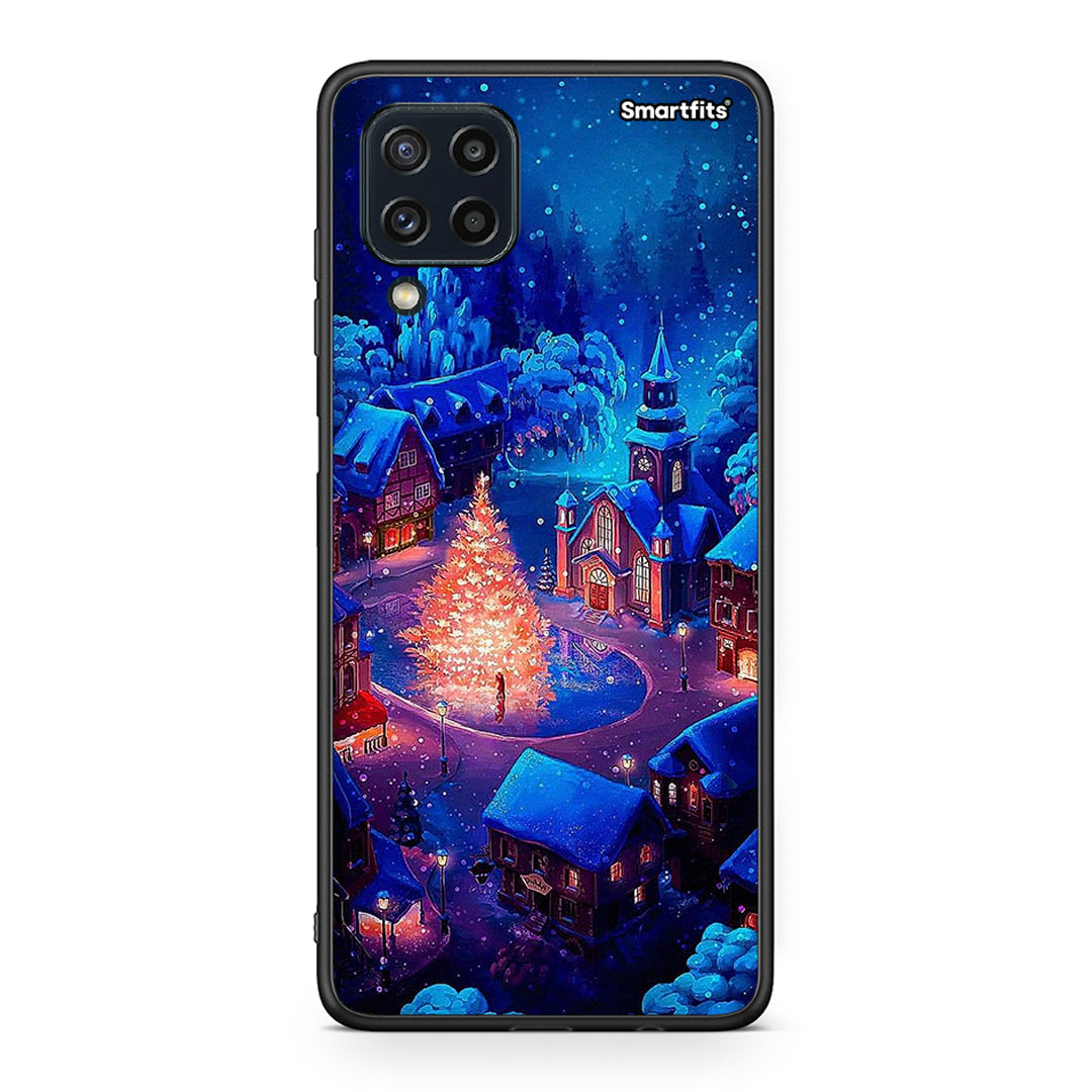 Samsung M32 4G Xmas Village θήκη από τη Smartfits με σχέδιο στο πίσω μέρος και μαύρο περίβλημα | Smartphone case with colorful back and black bezels by Smartfits