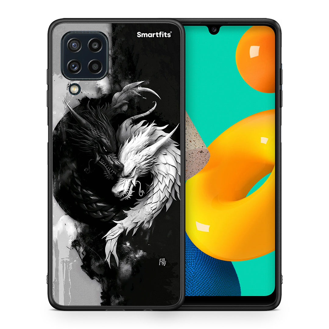 Θήκη Samsung M32 4G Yin Yang από τη Smartfits με σχέδιο στο πίσω μέρος και μαύρο περίβλημα | Samsung M32 4G Yin Yang case with colorful back and black bezels