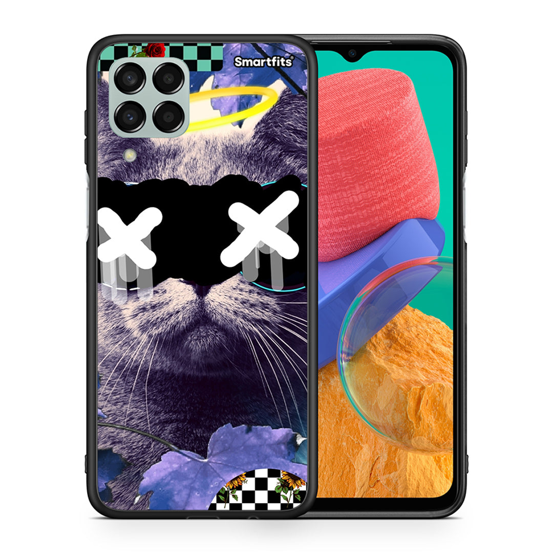 Θήκη Samsung M33 Cat Collage από τη Smartfits με σχέδιο στο πίσω μέρος και μαύρο περίβλημα | Samsung M33 Cat Collage case with colorful back and black bezels