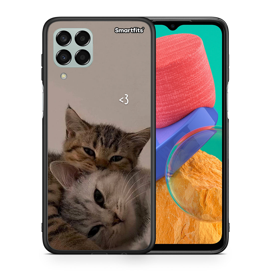 Θήκη Samsung M33 Cats In Love από τη Smartfits με σχέδιο στο πίσω μέρος και μαύρο περίβλημα | Samsung M33 Cats In Love case with colorful back and black bezels
