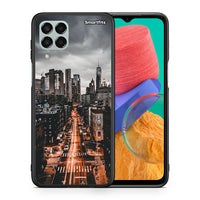Thumbnail for Θήκη Samsung M33 City Lights από τη Smartfits με σχέδιο στο πίσω μέρος και μαύρο περίβλημα | Samsung M33 City Lights case with colorful back and black bezels