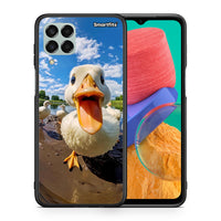 Thumbnail for Θήκη Samsung M33 Duck Face από τη Smartfits με σχέδιο στο πίσω μέρος και μαύρο περίβλημα | Samsung M33 Duck Face case with colorful back and black bezels