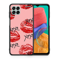 Thumbnail for Θήκη Samsung M33 XOXO Lips από τη Smartfits με σχέδιο στο πίσω μέρος και μαύρο περίβλημα | Samsung M33 XOXO Lips case with colorful back and black bezels