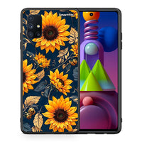 Thumbnail for Θήκη Samsung Galaxy M51 Autumn Sunflowers από τη Smartfits με σχέδιο στο πίσω μέρος και μαύρο περίβλημα | Samsung Galaxy M51 Autumn Sunflowers case with colorful back and black bezels