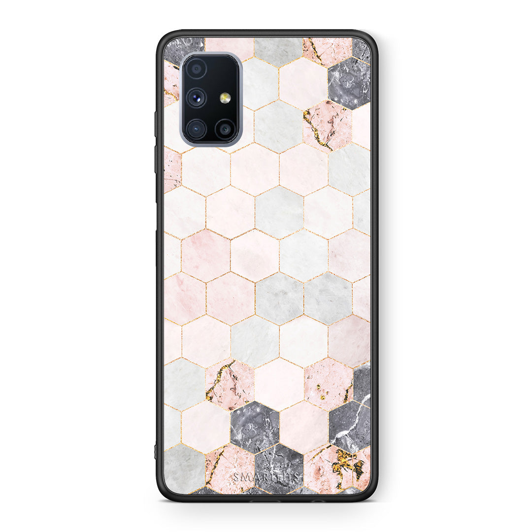 Marble Hexagon Pink - Samsung Galaxy M51 case