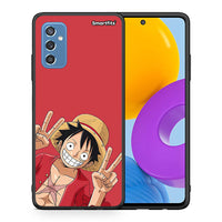 Thumbnail for Θήκη Samsung M52 5G Pirate Luffy από τη Smartfits με σχέδιο στο πίσω μέρος και μαύρο περίβλημα | Samsung M52 5G Pirate Luffy case with colorful back and black bezels