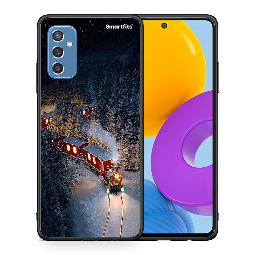 Θήκη Samsung M52 5G Xmas Train από τη Smartfits με σχέδιο στο πίσω μέρος και μαύρο περίβλημα | Samsung M52 5G Xmas Train case with colorful back and black bezels