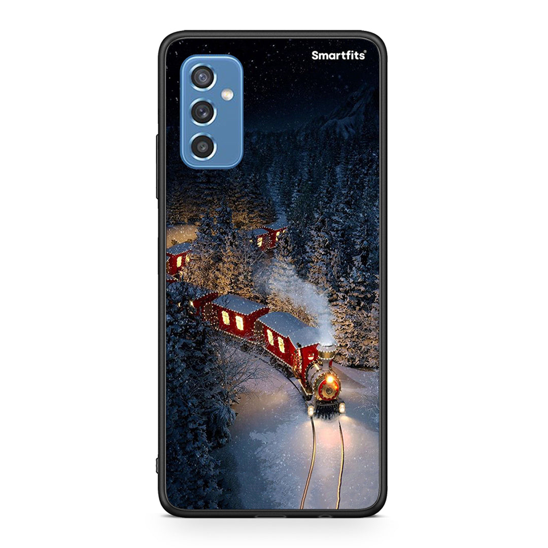 Samsung M52 5G Xmas Train θήκη από τη Smartfits με σχέδιο στο πίσω μέρος και μαύρο περίβλημα | Smartphone case with colorful back and black bezels by Smartfits