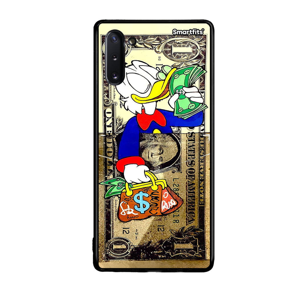 Samsung Note 10 Duck Money Θήκη από τη Smartfits με σχέδιο στο πίσω μέρος και μαύρο περίβλημα | Smartphone case with colorful back and black bezels by Smartfits