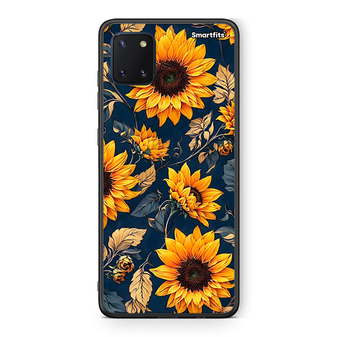 Samsung Note 10 Lite Autumn Sunflowers Θήκη από τη Smartfits με σχέδιο στο πίσω μέρος και μαύρο περίβλημα | Smartphone case with colorful back and black bezels by Smartfits