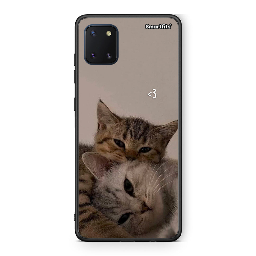 Samsung Note 10 Lite Cats In Love Θήκη από τη Smartfits με σχέδιο στο πίσω μέρος και μαύρο περίβλημα | Smartphone case with colorful back and black bezels by Smartfits