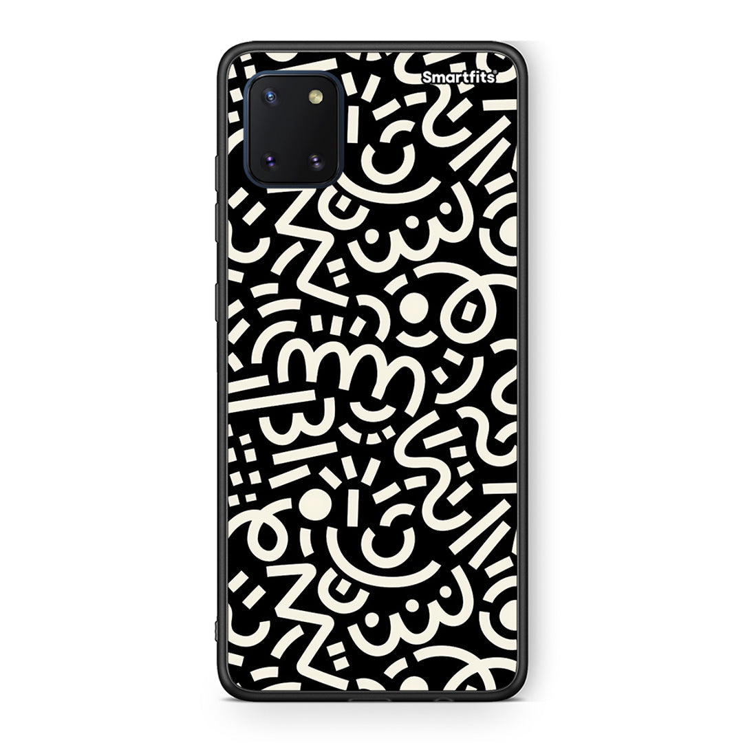 Samsung Note 10 Lite Doodle Art Θήκη από τη Smartfits με σχέδιο στο πίσω μέρος και μαύρο περίβλημα | Smartphone case with colorful back and black bezels by Smartfits