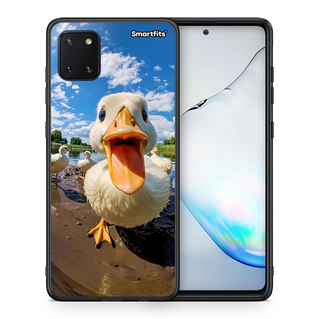 Θήκη Samsung Note 10 Lite Duck Face από τη Smartfits με σχέδιο στο πίσω μέρος και μαύρο περίβλημα | Samsung Note 10 Lite Duck Face case with colorful back and black bezels