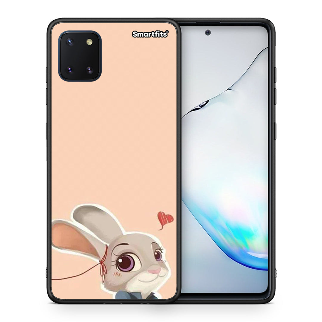 Θήκη Samsung Note 10 Lite Nick Wilde And Judy Hopps Love 2 από τη Smartfits με σχέδιο στο πίσω μέρος και μαύρο περίβλημα | Samsung Note 10 Lite Nick Wilde And Judy Hopps Love 2 case with colorful back and black bezels