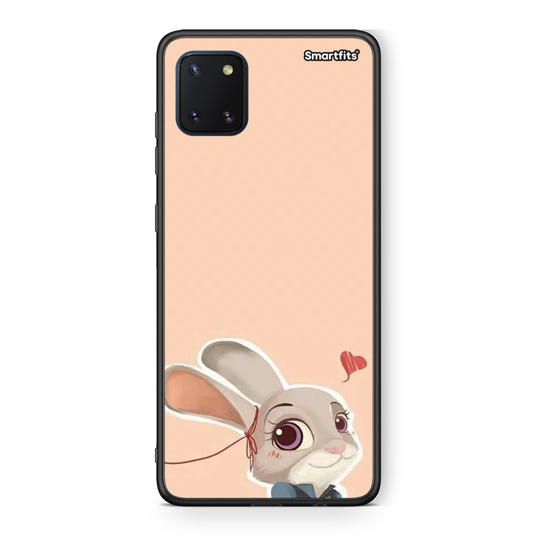 Samsung Note 10 Lite Nick Wilde And Judy Hopps Love 2 θήκη από τη Smartfits με σχέδιο στο πίσω μέρος και μαύρο περίβλημα | Smartphone case with colorful back and black bezels by Smartfits