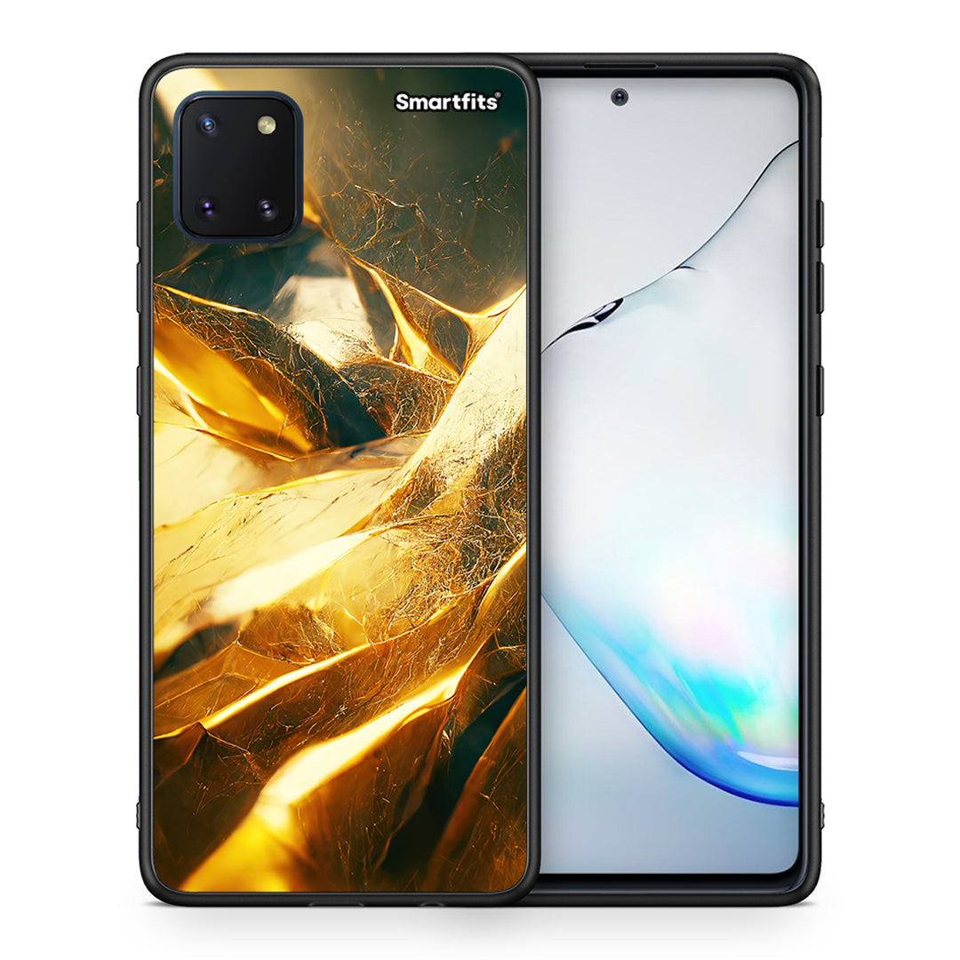 Θήκη Samsung Note 10 Lite Real Gold από τη Smartfits με σχέδιο στο πίσω μέρος και μαύρο περίβλημα | Samsung Note 10 Lite Real Gold case with colorful back and black bezels