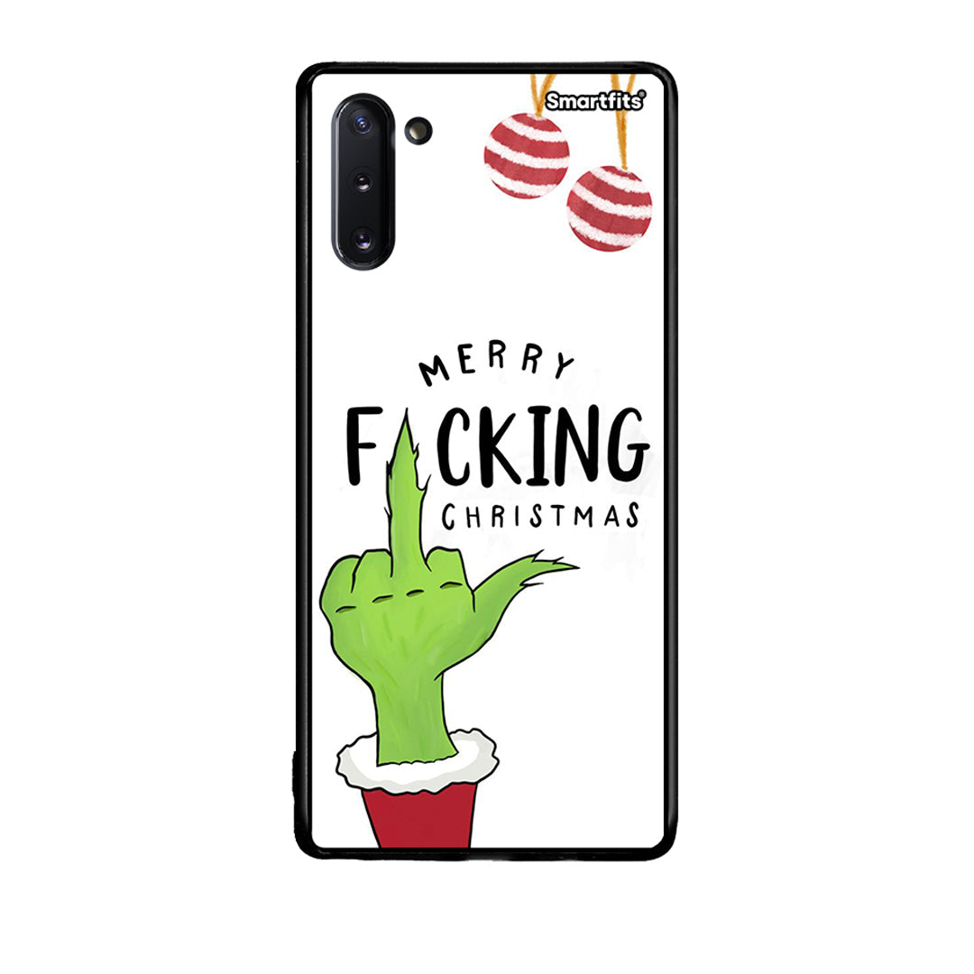 Samsung Note 10 Merry F Xmas θήκη από τη Smartfits με σχέδιο στο πίσω μέρος και μαύρο περίβλημα | Smartphone case with colorful back and black bezels by Smartfits