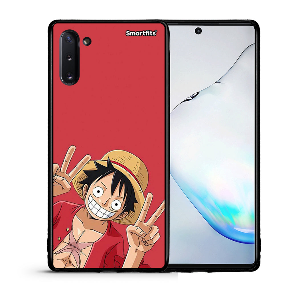 Θήκη Samsung Note 10 Pirate Luffy από τη Smartfits με σχέδιο στο πίσω μέρος και μαύρο περίβλημα | Samsung Note 10 Pirate Luffy case with colorful back and black bezels