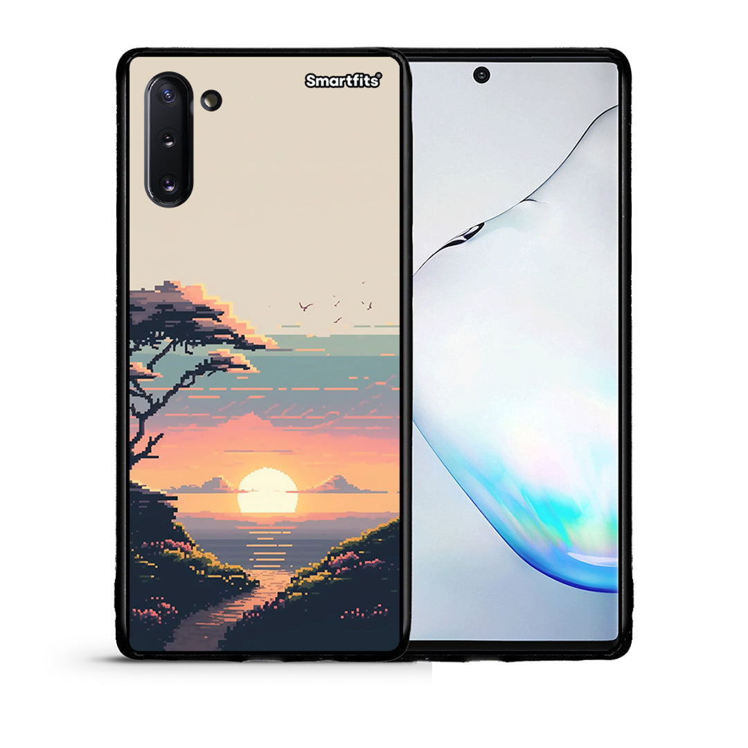 Θήκη Samsung Note 10 Pixel Sunset από τη Smartfits με σχέδιο στο πίσω μέρος και μαύρο περίβλημα | Samsung Note 10 Pixel Sunset case with colorful back and black bezels