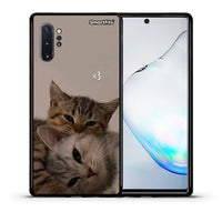 Thumbnail for Θήκη Samsung Note 10+ Cats In Love από τη Smartfits με σχέδιο στο πίσω μέρος και μαύρο περίβλημα | Samsung Note 10+ Cats In Love case with colorful back and black bezels