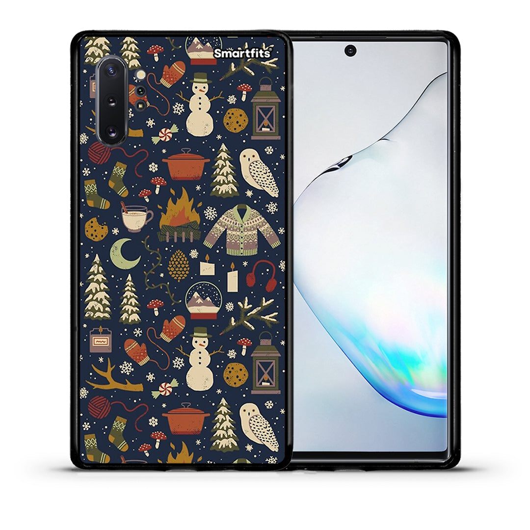 Θήκη Samsung Note 10+ Christmas Elements από τη Smartfits με σχέδιο στο πίσω μέρος και μαύρο περίβλημα | Samsung Note 10+ Christmas Elements case with colorful back and black bezels