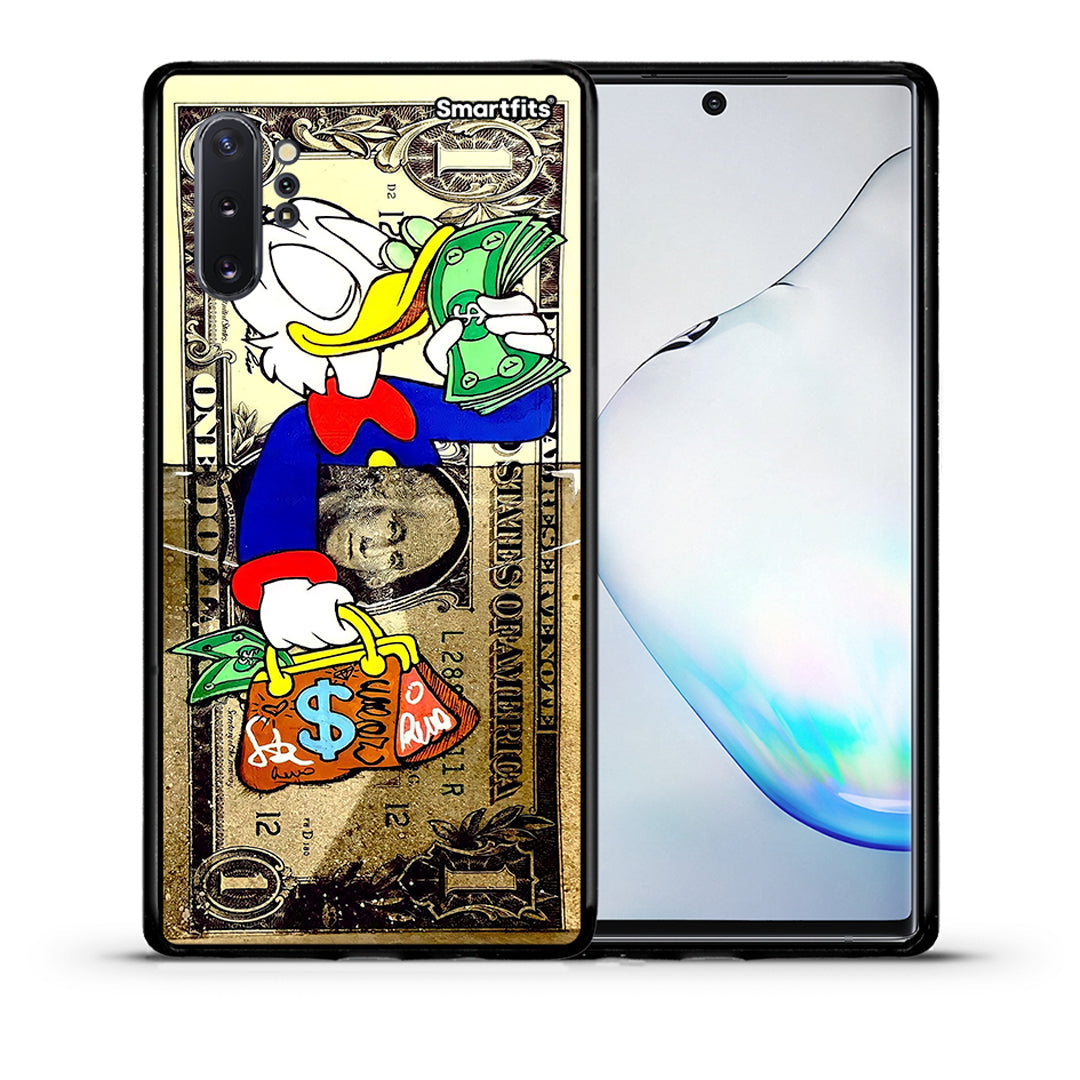 Θήκη Samsung Note 10+ Duck Money από τη Smartfits με σχέδιο στο πίσω μέρος και μαύρο περίβλημα | Samsung Note 10+ Duck Money case with colorful back and black bezels