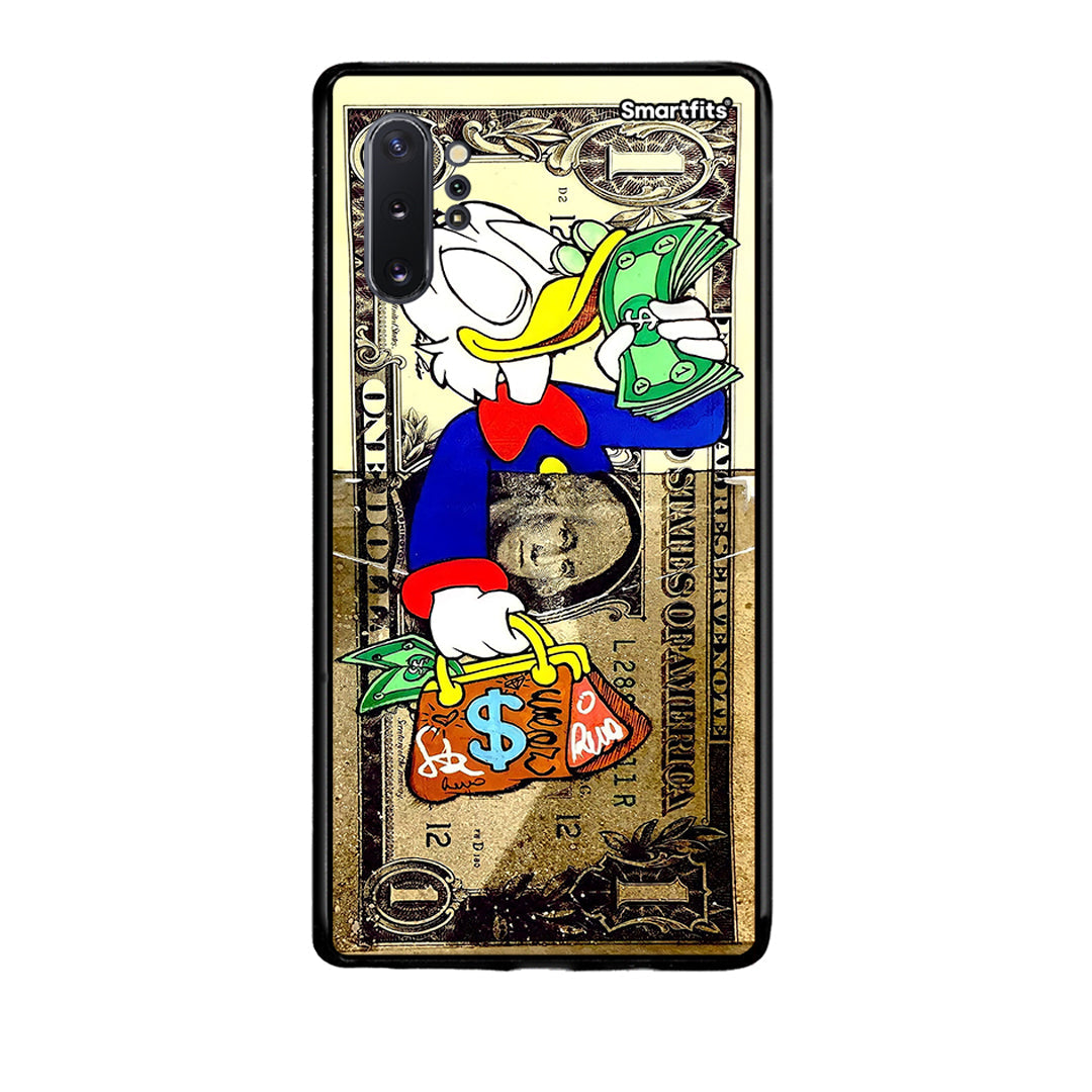 Samsung Note 10+ Duck Money Θήκη από τη Smartfits με σχέδιο στο πίσω μέρος και μαύρο περίβλημα | Smartphone case with colorful back and black bezels by Smartfits