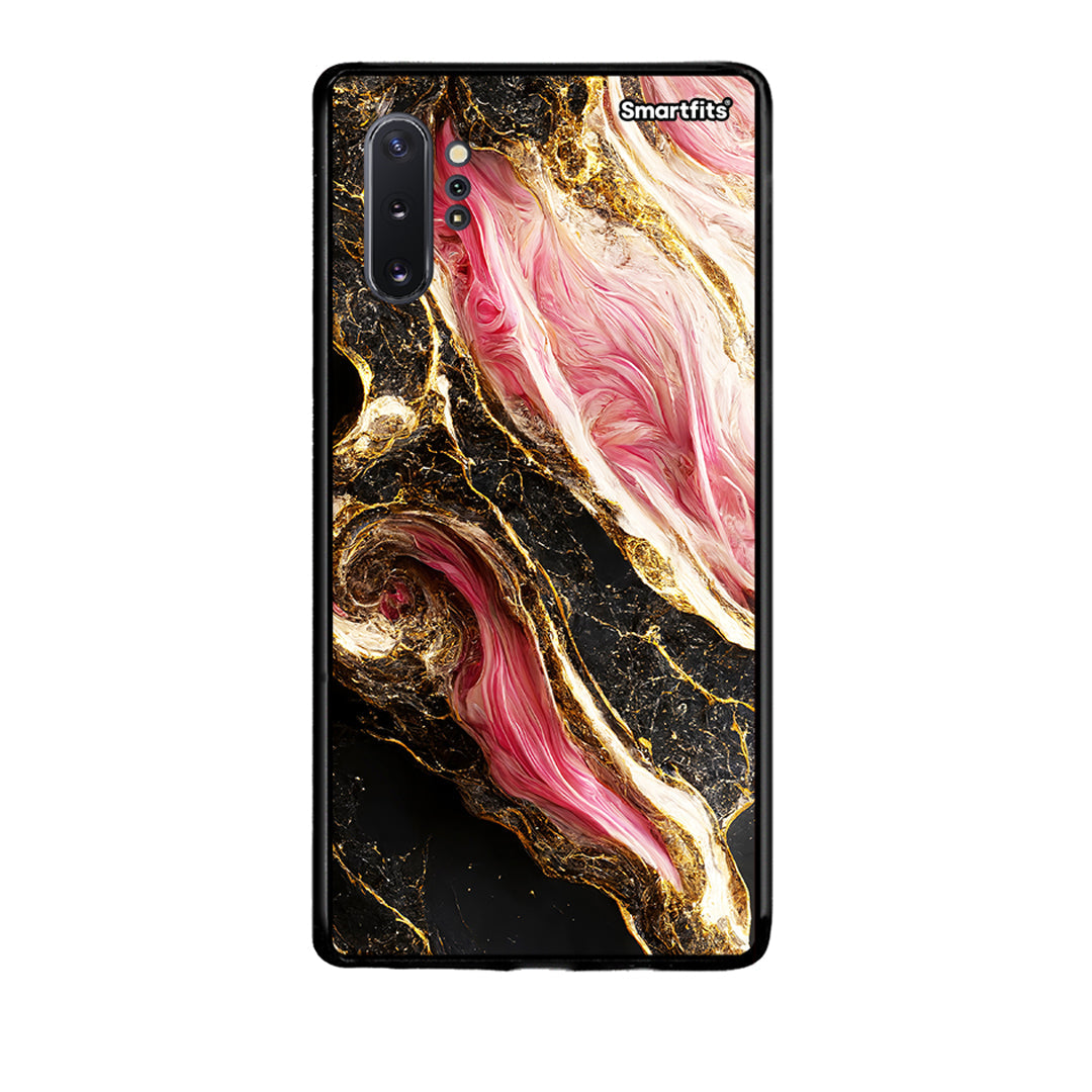 Samsung Note 10+ Glamorous Pink Marble θήκη από τη Smartfits με σχέδιο στο πίσω μέρος και μαύρο περίβλημα | Smartphone case with colorful back and black bezels by Smartfits
