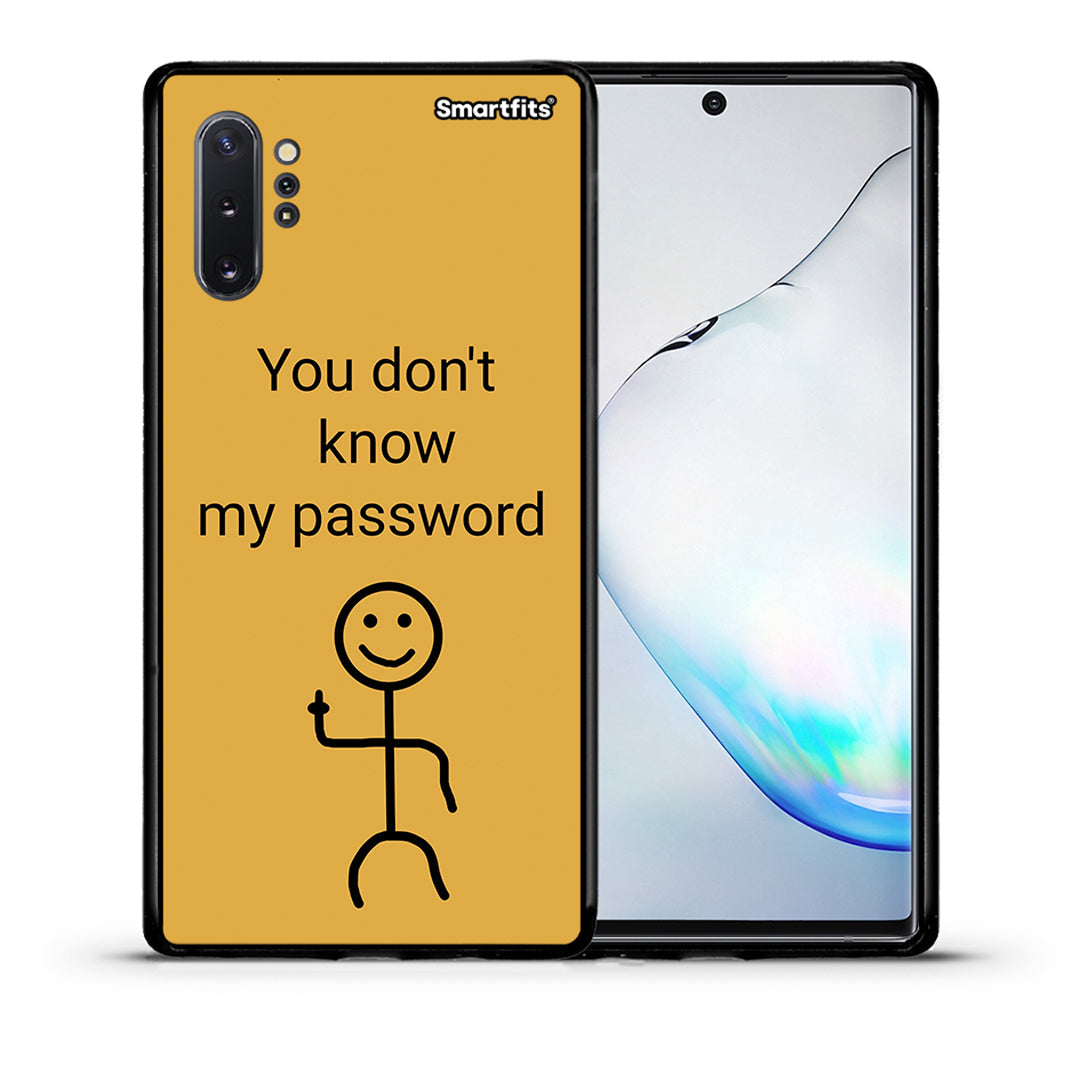 Θήκη Samsung Note 10+ My Password από τη Smartfits με σχέδιο στο πίσω μέρος και μαύρο περίβλημα | Samsung Note 10+ My Password case with colorful back and black bezels