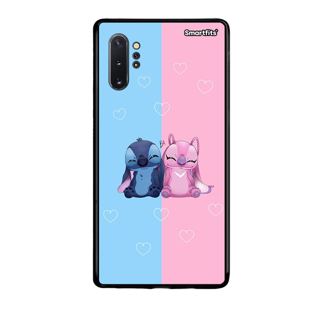 Samsung Note 10+ Stitch And Angel θήκη από τη Smartfits με σχέδιο στο πίσω μέρος και μαύρο περίβλημα | Smartphone case with colorful back and black bezels by Smartfits